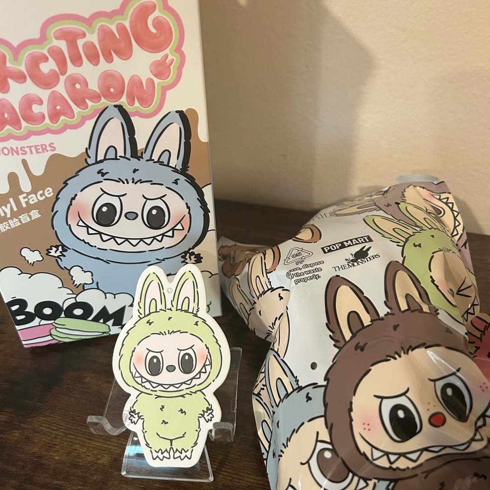 Authentic Labubu Macaron Opened Box- Green Grape